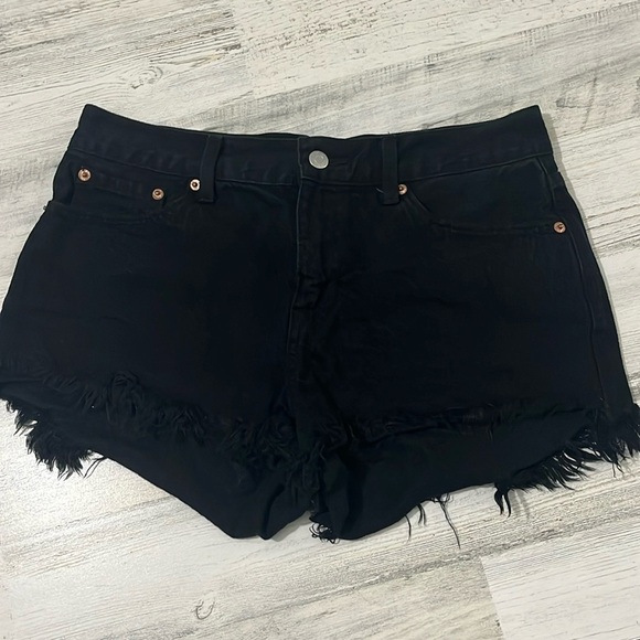 pistola Pants - Pistola Black Jean Shorts Size 27